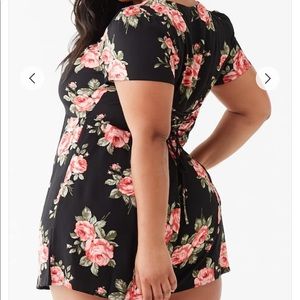 Plus size floral romper